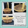 Basket Gathering Vintage Natural Woven - JAMsCraftCloset