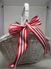 Basket Flower Girl Vintage Wicker White Red Bow Accent Wedding Accessory Table Decor - JAMsCraftCloset