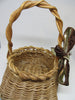 Basket Flower Girl Vintage Natural Woven Round Top Square Bottom Wedding Accessory Table Decor - JAMsCraftCloset