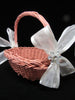Basket Flower Girl Vintage Rose Rectangle Wicker White Bows Crystal Flower Wedding Table Decor - JAMsCraftCloset