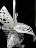 Basket Flower Girl Vintage Silver Woven White Lattice Ribbon Bows Crystal Bling Flower Accents - JAMsCraftCloset