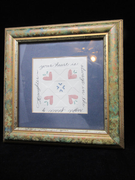 Daughter Framed-Matted-Saying-Daughter Your Heart is Always in the Right Place-Gift-Daughter-Vintage-Special Daughter-Positive Saying - JAMsCraftCloset