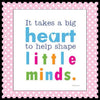 Wall Art Vintage Teacher Mom  Saying It Takes a Big Heart to Help Shape Little Minds - JAMsCraftCloset