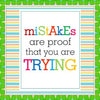 Positive Saying Wall Art Mistakes Are Proof You Are Trying Gold Wood Frame - JAMsCraftCloset