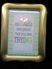 Positive Saying Wall Art Mistakes Are Proof You Are Trying Gold Wood Frame - JAMsCraftCloset