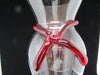 Vase Red Glass Bow Vintage Hand Blown - JAMsCraftCloset