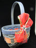 Basket Flower Girl Vintage Green Red Holiday Christmas Wedding Accessory Table Decor - JAMsCraftCloset