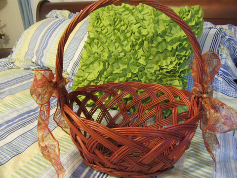 Basket Gathering Vintage Bronze Woven - JAMsCraftCloset