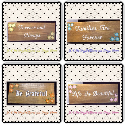 Wooden Signs-Positive Sayings-Be Grateful-Forever & Always-Life Is Beautiful-Families Are Forever-Home Decor-Wall Art-Gift-One of a Kind Affirmations Gift Idea Home Decor - JAMsCraftCloset