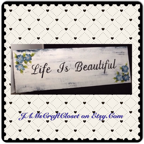 Wood Signs Positive Saying I Love You More Life is Beautiful Forever and Always Wall Art - JAMsCraftCloset