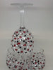Stemware Glasses Hearts and Dots Hand Painted Engine Red Hearts with Black and White Dots Set of 2 - JAMsCraftCloset