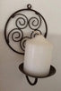 Candle Holder Sconce Vintage Wrought Iron Pillar Wall Art - JAMsCraftCloset