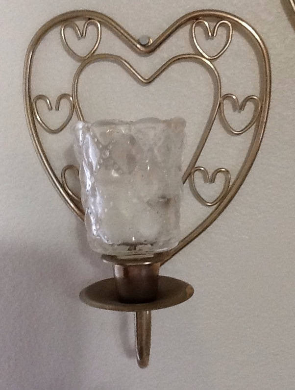 Candle Holder Sconces Vintage Gold Wire Heart Shaped Votive Tea Light