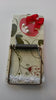 Mousetrap Note Holder Red Floral Print on a White Background Red Ribbon Bows Pearls for Accents - JAMsCraftCloset