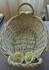 Basket Wicker Mint Green With Mint Green Flowers for Accents - JAMsCraftCloset
