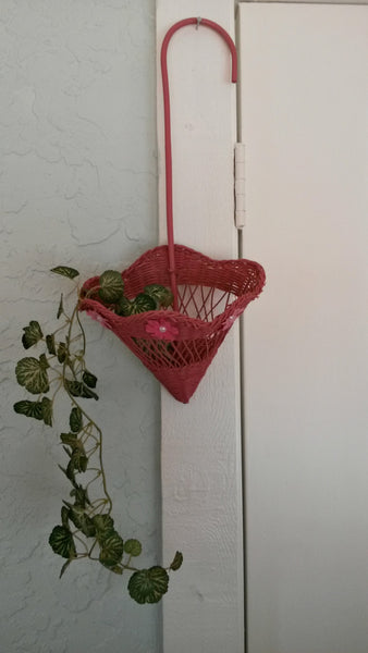Basket Wicker Umbrella Hanging Antique Rose - JAMsCraftCloset