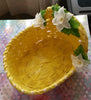 Bassinet Baby Yellow Wicker White Silk Flowers and Green Silk Leaves as Accents - JAMsCraftCloset