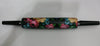 Rolling Pin Hand Painted Decoupaged Black Background Pink Yellow Blue Flowers - JAMsCraftCloset