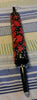 Rolling Pin Hand Painted Decoupaged Black Background With Red Flowers  White Dots - JAMsCraftCloset