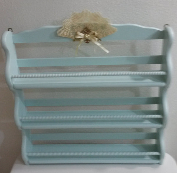 Hanging Shelf Spice Rack UpCycled Cottage Chic Mint Green Sitting Shelf Home Decor Kitchen Decor Country Decor Cottage Chic Victorian Gift - JAMsCraftCloset