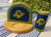 Kitchen Set Recipe Box Bagel Cutter Napkin Holder Salt Pepper Shakers Hand Painted Sunflower - JAMsCraftCloset