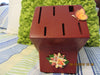 Utility Block With Flower Butterfly Accents Tuscan Red Wooden - JAMsCraftCloset