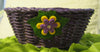 Basket Flower Girl Small Purple Wicker Yellow Purple Polka Dot Flowers Wedding Table Decor - JAMsCraftCloset