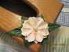 Tissue Holder Vintage Oak Wooden with Peach and White Flower Accents - JAMsCraftCloset