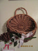 Basket Hanging Natural Wicker White Poinsettias Pine Cone White Bow - JAMsCraftCloset