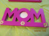 Shelf Sitter MOM Wooden Frame Cutout  Hot Pink with Paper Flowers Bling - JAMsCraftCloset