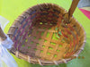 Basket Flower Girl Vintage Heart Shaped Peach Rose Green Weaving Wedding Accessory Table Decor - JAMsCraftCloset
