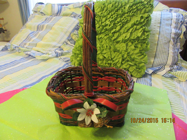 Basket Flower Girl or Christmas Decor Holiday Decor Wedding Accessory - JAMsCraftCloset
