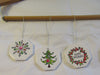 Christmas Ornaments Ceramic Tile Set of 5 Snowflake Christmas Tree Wreath Santa Angel Holiday - JAMsCraftCloset