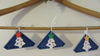 Ornaments Christmas Tree Set of 3  Triangle Ceramic Tiles With White Foam Decorated Christmas Trees - JAMsCraftCloset