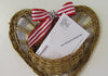 Basket Heart Tree Branch Woven with Red and White Stripped Bow - JAMsCraftCloset