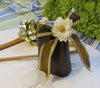 Cow Bell Wedding Sports Party Bronze Gold Bow White Flower Accents - JAMsCraftCloset