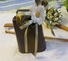 Cow Bell Wedding Sports Party Bronze Gold Bow White Flower Accents - JAMsCraftCloset
