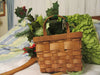 Wall Basket Amish with Holly Pine and Berries Green Bow Accent Vintage Wall Art - JAMsCraftCloset
