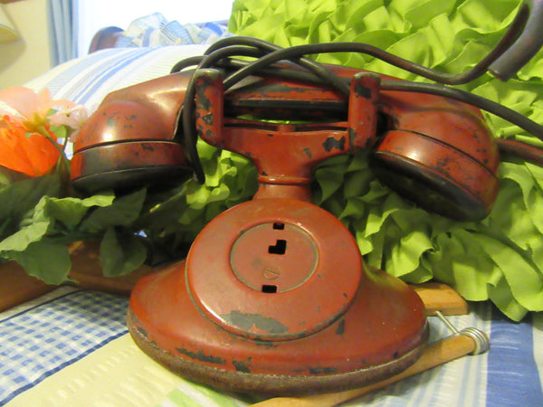 Telephone Handset Vintage RED Western Electric Bell System D1 F1 Type 202 - JAMsCraftCloset