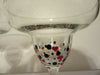 Margarita Stemware Glasses Hand Painted Set of 2  Black White Polka Dots Red Hearts - JAMsCraftCloset