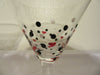 Martini Stemware Glasses Hand Painted Set of 3  Red White Polka Dots Red Hearts - JAMsCraftCloset
