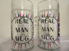 REAL MAN Mug or MAN Cave Mug Hand Painted Clear Glass Extra Large - JAMsCraftCloset