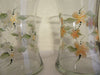 Vases Clear Glass Metallic Gold or Orange Floral Hand Painted - JAMsCraftCloset