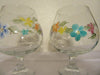 Brandy Sniffers Floral Hand Painted Set of Two Red Blue Yellow Purple Orange and Aqua Flowers Barware Bar Decor Drinkware One of a Kind Gift JAMsCraftCloset