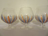 Brandy Sniffers Hand Painted Clear Glass SMALL Set of Three Blue Orange White Drinkware and Barware Bar Decor Kitchen Decor One of a Kind JAMsCraftCloset