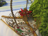 Basket Wire Christmas Blinged Out Gold Tree on Front Sides Reindeer on Sides - JAMsCraftCloset
