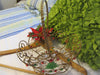 Basket Wire Christmas Blinged Out Gold Tree on Front Sides Reindeer on Sides - JAMsCraftCloset