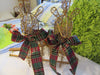 Reindeer Wire Sparkly Vintage Table Holiday Red Green Gold Bows SET Of Two - JAMsCraftCloset