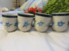 Cups Mugs Blue Floral 08 College Vintage Hand Painted Drinkware  SET of 4 - JAMsCraftCloset