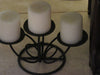 Candle Holder Wrought Iron 3 Candle Vintage Handmade Black Shelf Sitter SET of 2 - JAMsCraftCloset